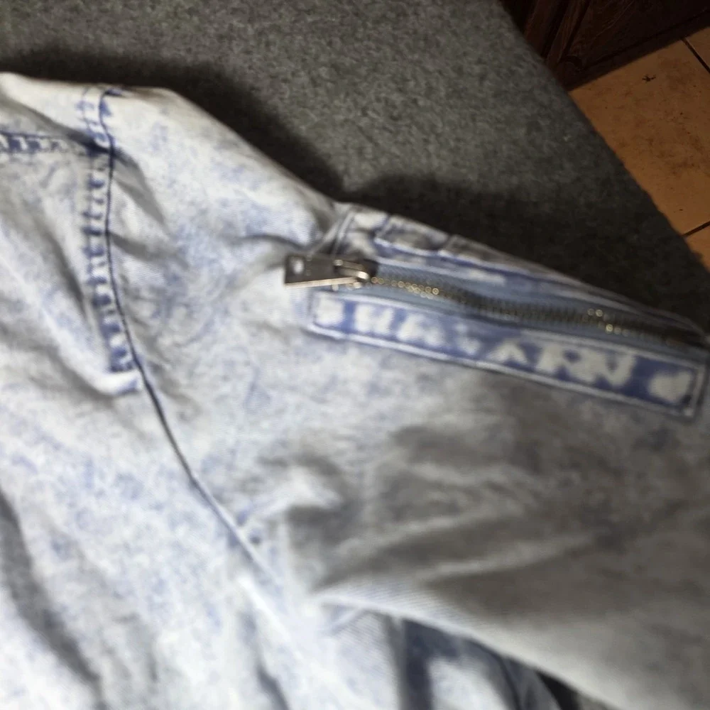 Levi's Acid Wash Denim MA-1 Bomber Jacket Large S1